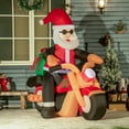 thumbnail image 2 of HOMCOM 5.5ft Light Up Motorcycle Santa Claus Inflatable Yard Decor Holiday, 2 of 10