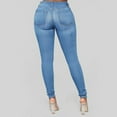 thumbnail image 2 of zuwimk Jeans For Women Trendy,Women's Infinite Stretch Mid Rise Skinny Jeans Blue,XXL, 2 of 5