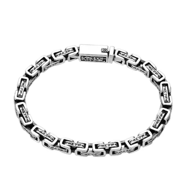 アクセサリー K Silver Chain Bracelet K-KED Real S925 Sterling Silver Chain Men Women 5mm Square