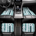 thumbnail image 7 of Crystal Fleece Car Floor Mats Set Of Four - Bottom Injection Molded For Easy Installation To Prevent Interior Contamination Suitable For Most Cars Lightseagreen Stripe_1, 7 of 7