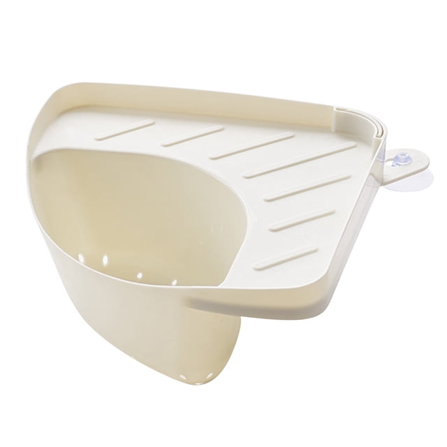 Billuyoard Rejilla de drenaje para fregadero de cocina, rejilla para desechos de jabón de esponja, cesta de almacenamiento colgante de plástico, estante Suministros de limpieza para el hogar blanco Billuyoard HA004901-01