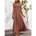 thumbnail image 4 of Tied Back Printed Sleeveless Maxi Slit Dress, 4 of 10