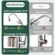 thumbnail image 3 of Mezcladora para Fregadero de Acero Inoxidable 304, Grifo de Cocina Acero Extraible, con 2 Modos de Chorros y Rotaci&oacute;n 360&deg;, Dise&ntilde;o de Agua Fr&iacute;a y Caliente (pla, 3 of 8