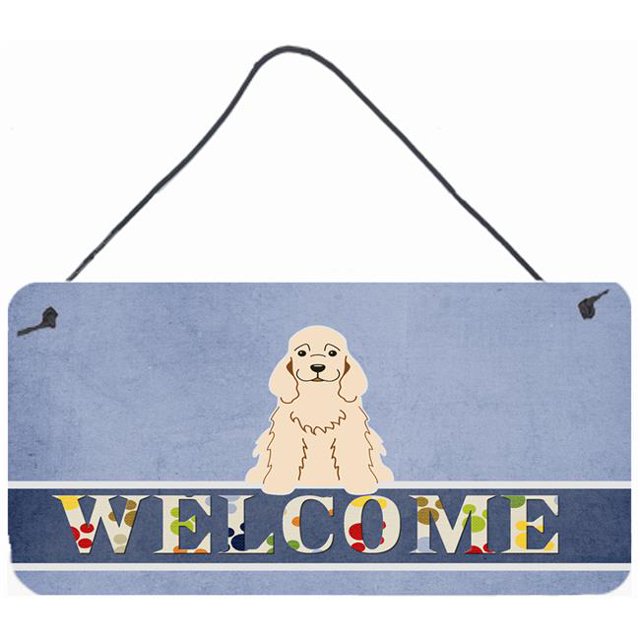 Carolines Treasures BB5675DS812 Cocker Spaniel Buff Welcome Wall or Door Hanging Prints