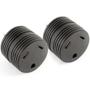 2 RV Electrical Adapter 15 Amp Male to 30 a Female Plug Round Grip Motorhome