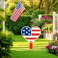 thumbnail image 2 of JoyMoreHome Wooden American Flag Garden Stake, USA Yard Sign Lawn Decoration Indoor Outdoor Patriotic Decor for July 4th Independence Day Memorial Day Party, 2 of 5