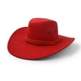 thumbnail image 6 of Cowboy Hat, Sun Hat Faux Felt Leather Suede Travel Cap Western Hat Outdoor Sun Protect Red, 6 of 7