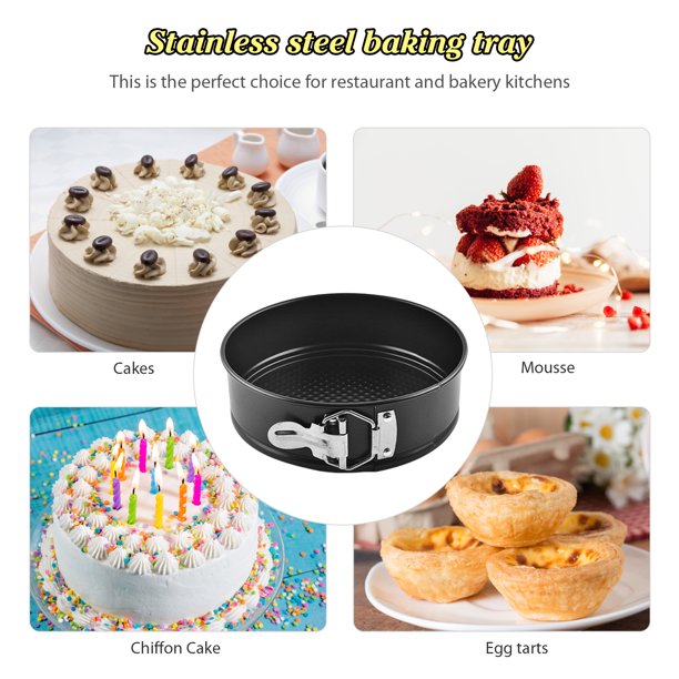 Molde para hornear de 4 pulgadas/7 pulgadas/9 pulgadas/10 pulgadas, moldes extraíbles para pasteles de acero inoxidable para panadero Likrtyny Libre de BPA