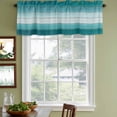 thumbnail image 5 of Teal Turquoise Valances for Windows, Farmhouse Abstract Gradient Wooden Plank Light Filtering Kitchen Curtains, Rod Pocket Window Valance Curtains for Living Room Bedroom, 42" W x 12" L, 2 Panels, 5 of 9