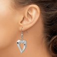 thumbnail image 4 of Chisel Stainless Steel Polished Heart Shepherd Hook Dangle Earrings - 52mm, 4 of 7