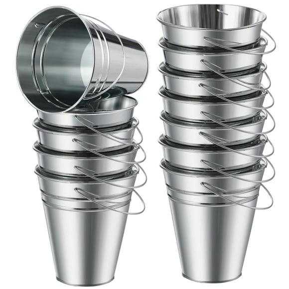 Paquete de 12 cubos de metal galvanizados Sadnyy de 11 x 13 x 7 cm