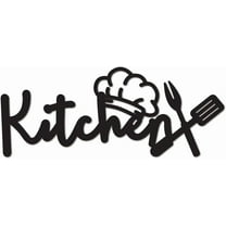 Kitchen Wood Sign Wall Decor Rustic Letter Cutout Words Sign Art Black Laser Cut Unfinished Hanging Decorative for Home Kitchen Dining Room Farmhouse Decoration 11.81 x 4.72 Inch Black