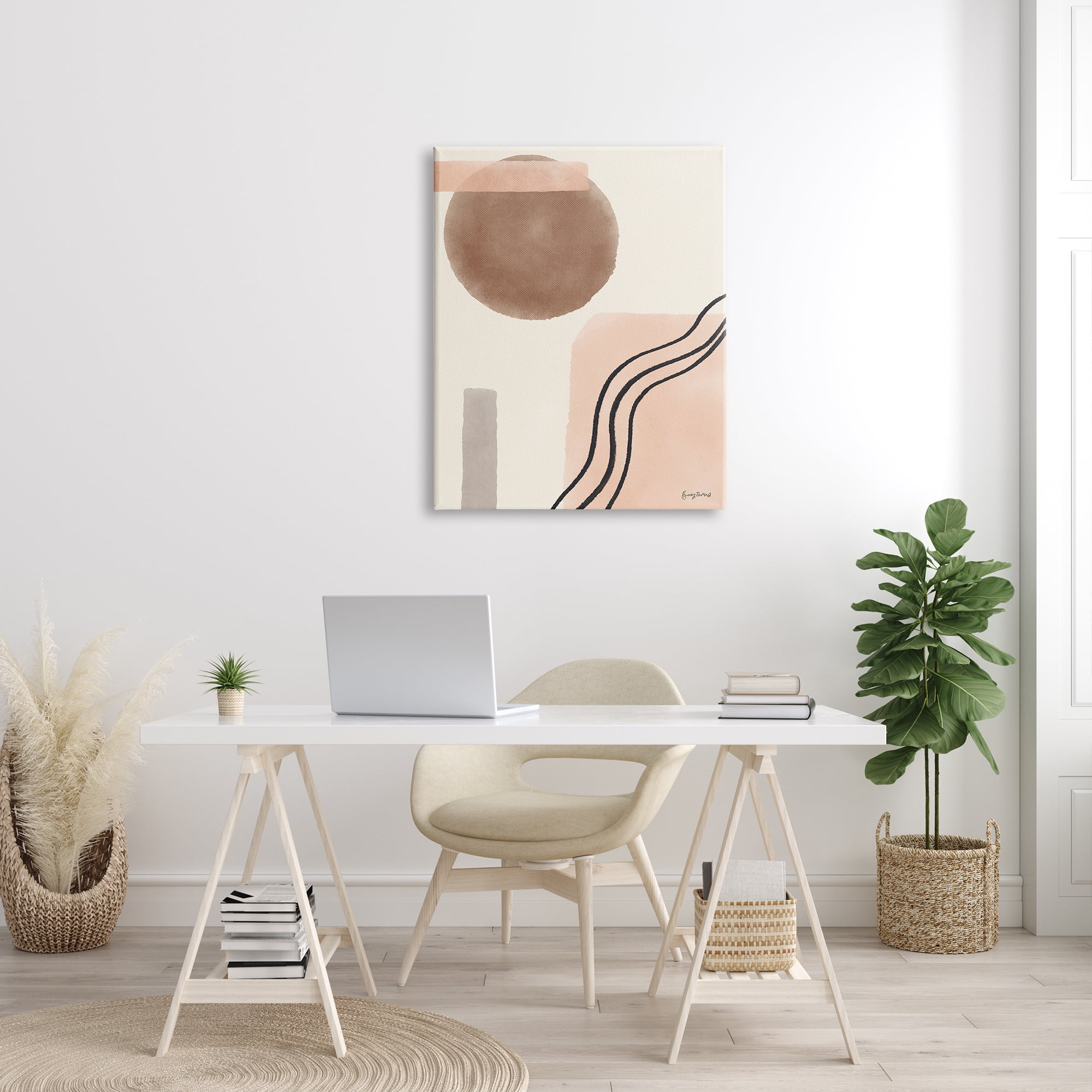 Stupell Industries Abstract Southwestern Landscape Interpretation Geometric Shapes Abstract Painting Gallery Wrapped Canvas Print Wall Art, 30 x 40
