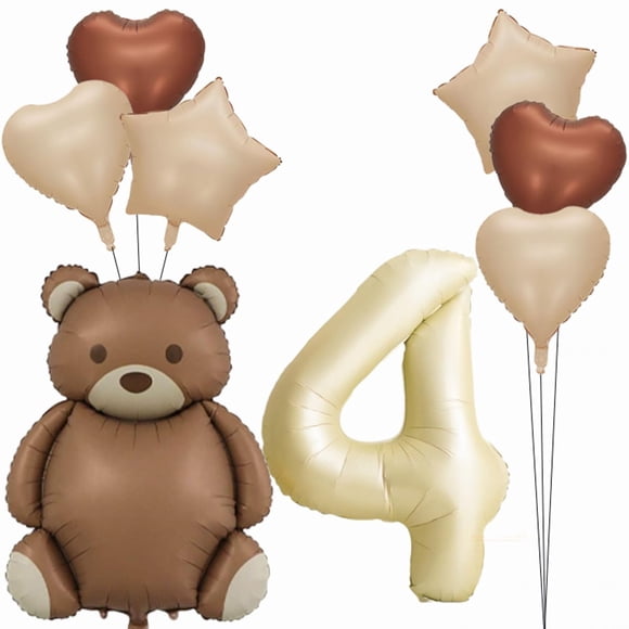 Globo inflable con forma de oso para decoración de cumpleaños PRELITER, color marrón