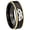 Black And Gold Step Edge, variant on Religious Flame Cross Concave Black Tungsten Men Ring 10MM
