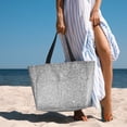 thumbnail image 2 of Ratiio Silver Mosaic Print Large Capacity Beach Travel Bag, Polyester Waterproof Tote Bag with Zipper for Vacation and Daily Use, 2 of 6
