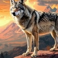thumbnail image 6 of WYYP Wolf Mountains Sunset Round Tablecloth - Great for Home Kitchen/Parties/Holiday Dinner - 100% Polyester Fiber with Elastic Edge White, 6 of 8