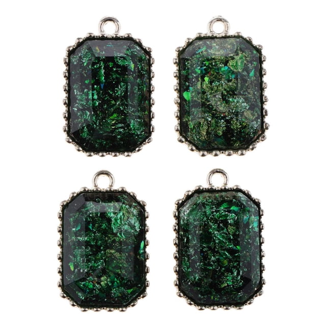 4pcs colgante de los del estilo de la para el hallazgo de la joyería del collar del llavero de DIY Verde Macarena Colgantes de dijes antiguos