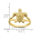 thumbnail image 2 of Solid 14k Yellow Gold Textured Sea Turtle Ring Band Size 7.5, 2 of 3