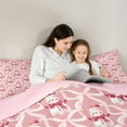 thumbnail image 5 of Feelyou Kawaii Cartoon Snowman Bedding Comforter Set for Kid, Princess Pink Bowknot Twin Comforter Sets, Merry Christmas Reversible Bedding Set, Microfiber Bedroom Decor, 2pcs, 5 of 8