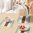 thumbnail image 5 of Sage Green Farmhouse Pot Holders for Kitchen Heatproof Potholder, 2 Pack Green Brown Striped Hot Pads Multipurpose Oven Pads Cloth Potholders Trivet for Cooking and Baking, 5 of 8