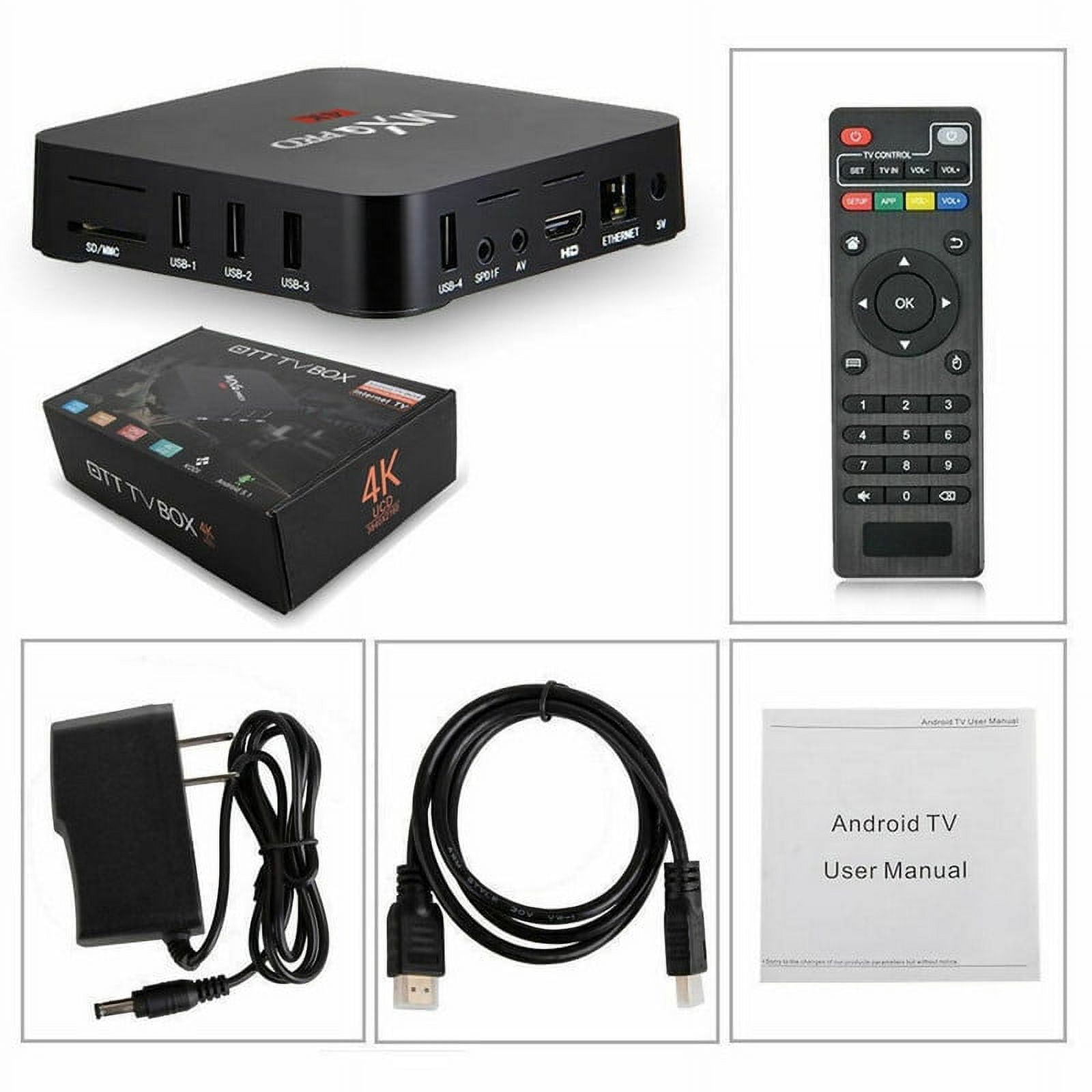 The Perfect Part MXQ Pro 4K Android TV Box for Smart TV with Remote Control, USB & Ethernet Port