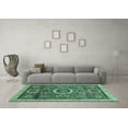 thumbnail image 3 of Ahgly Company Indoor Square Abstract Turquoise Blue Modern Area Rugs, 6' Square, 3 of 4