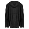 thumbnail image 6 of Full Zip Up Hoodie Jacket for Women Pleated Tiered Ruffle Hooded Sweatshirts Coat Long Sleeve Pullover Cardigan, 6 of 7