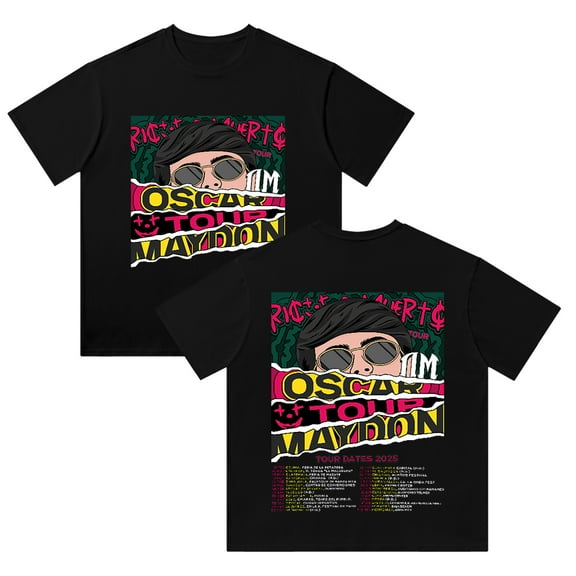Oscar Maydon Tour 2025 Cotton T-shirt Hip Hop Short Sleeve Unisex Tees Casual Tops