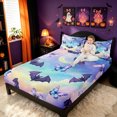 thumbnail image 3 of Erosebridal Cartoon Bat Bed Sheets, Butterfly Sky Full Size Sheets, Light Blue Plum, Colorful Stars Reversible, 4-Piece, 1 Flat Sheet, 1 Fitted Sheet and 2 Pillowcases, 3 of 6