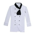 thumbnail image 1 of kusrkot Long Sleeve Chef Jackets ,Baking Cook Wear, Unisex with Scarf ,uniform ,Chef White Sleeve M, 1 of 9