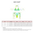 thumbnail image 3 of Traje de baño de bikini para mujer, hermoso estampado, cuello halter, correas cruzadas, traje de baño sin espalda, verde claro L, 3 of 4