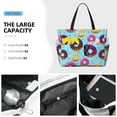 thumbnail image 2 of Wukai Donuts Print Zipper Bag,large Beach Tote Bag,Waterproof Sandproof Bag,Grocery and Picnic Tote Travel Bag, 2 of 5