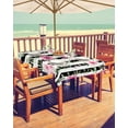 thumbnail image 2 of Outdoor Tablecloth with Umbrella Hole and Zipper Pink Flowers Illustration Tablecloths 60x120 Outside Table Cloths Black and White Stripe Patio Table Cover for Outdoor Tables Picnic Garden Party, 2 of 3