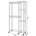 thumbnail image 5 of TRINITY EcoStorage® 41x14x76 Rolling Closet Organizer - Chrome, 5 of 7