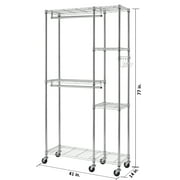 TRINITY EcoStorage® 41x14x76 Rolling Closet Organizer - Chrome