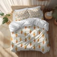 thumbnail image 2 of Easter Carrots Twin Size Comforter Set, Watercolor Cute Orange Carrots with Green Leaf Beige Bedding for All Seasons, 4 Pcs Bed Set, 1 Quiltcover (68"x86") ,1Sheet(67"x116"), 2Pillowcases (30"x20"), 2 of 12