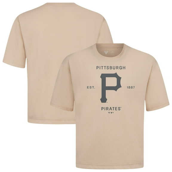 Men's Levelwear Khaki Pittsburgh Pirates Crossway Oversized Luxe Signature Knit T-Shirt