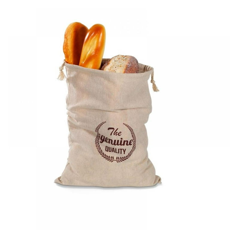 Linen Bread Bags Reusable Food Storage Drawstring Bag For Loaf