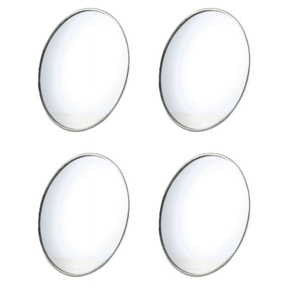 4X Silver Tone 3.7 Inch Dia Round Rear View Blind Spot Mirrors for Car