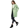 thumbnail image 4 of Unique Bargains Manteau Mi-Long à Manches Longues Raglan à Revers Croisé pour Femme, 4 of 7