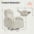 thumbnail image 4 of Aemeios Chenille Swivel Rocker Glider Manual Recliner Nursery Rocking Chair with Double Pockets, White, 4 of 6