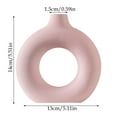 thumbnail image 3 of Nordic Donut Vase - Matte Hollow Centerpiece - Minimalist Boho Style Home Decor for Fireplace, Bookshelf & Entryway, 3 of 8
