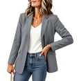 thumbnail image 5 of Plus Size Knit Blazer For Women, Solid Color Long Sleeve Cardigan Jacket With Pockets, Casual Business Work Office Blazer, Comfy Stretchy Suit Jacket Gray L, 5 of 6