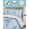 thumbnail image 2 of Quilts Queen Size Bedding Set, Jellyfish Coastal Reversible Summer Quilt 3 Pieces, Nautical Seaside Coral Starfish Conch Lightweight Bedspreads Coverlets with 2 Pillow Shams for All Seasons, 2 of 4