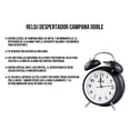 thumbnail image 4 of Reloj Despertador Campana Retro Analógico Estilo Vintage Alarma Decorativo Retro Retroiluminación (Negro), 4 of 11