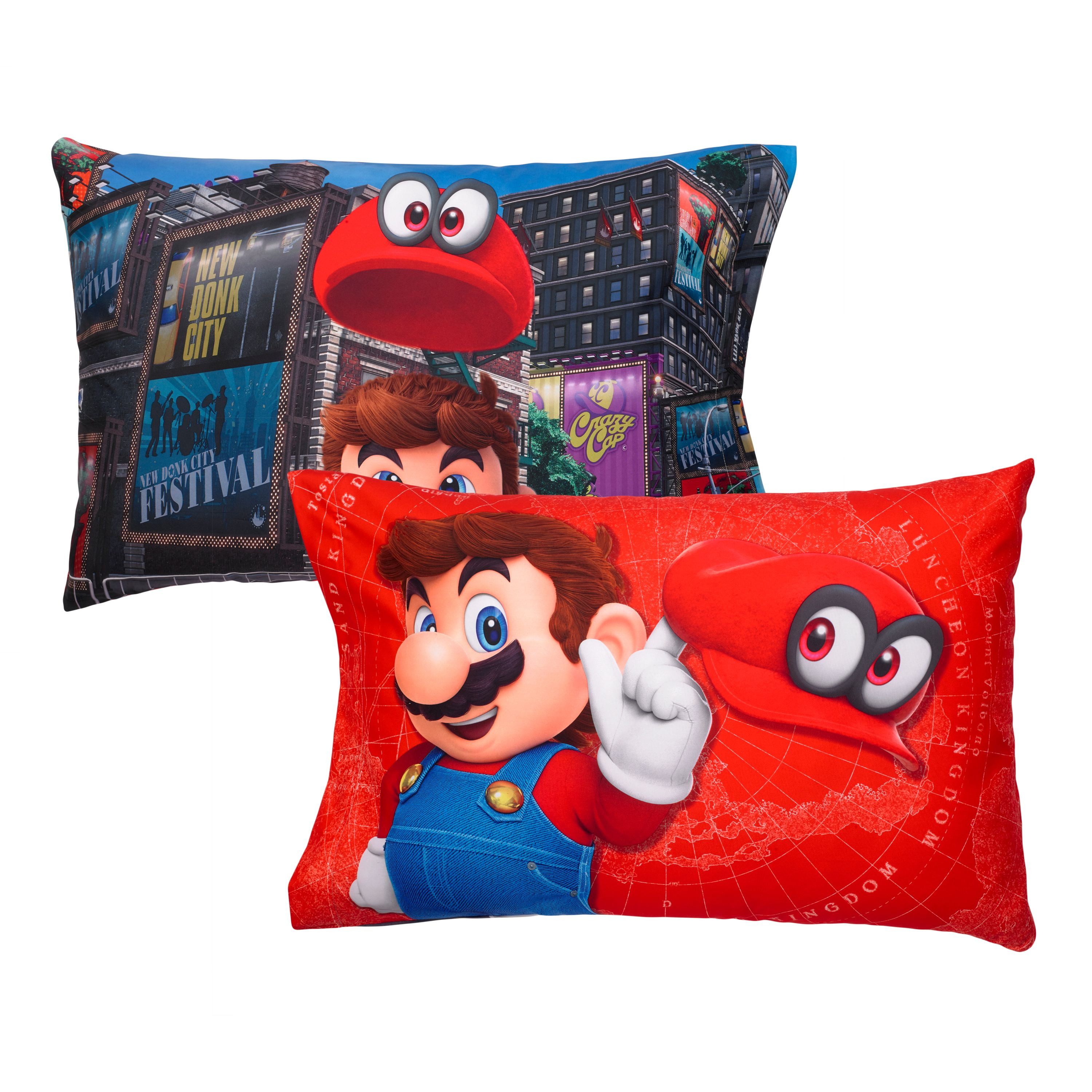 Ensemble de draps pour lit 1 place Mario « Caps Off »