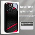 thumbnail image 5 of Black Carbon Fiber for Pattern Glass Phone Case for iPhone - Tempered Glass Phone Case, Anti-Scratch Shockproof Protective Case for iPhone 17/16/15/14/13 Series, 5 of 7