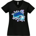 thumbnail image 3 of Inktastic Cute Whale Shark Women's Plus Size V-Neck T-Shirt, 3 of 5