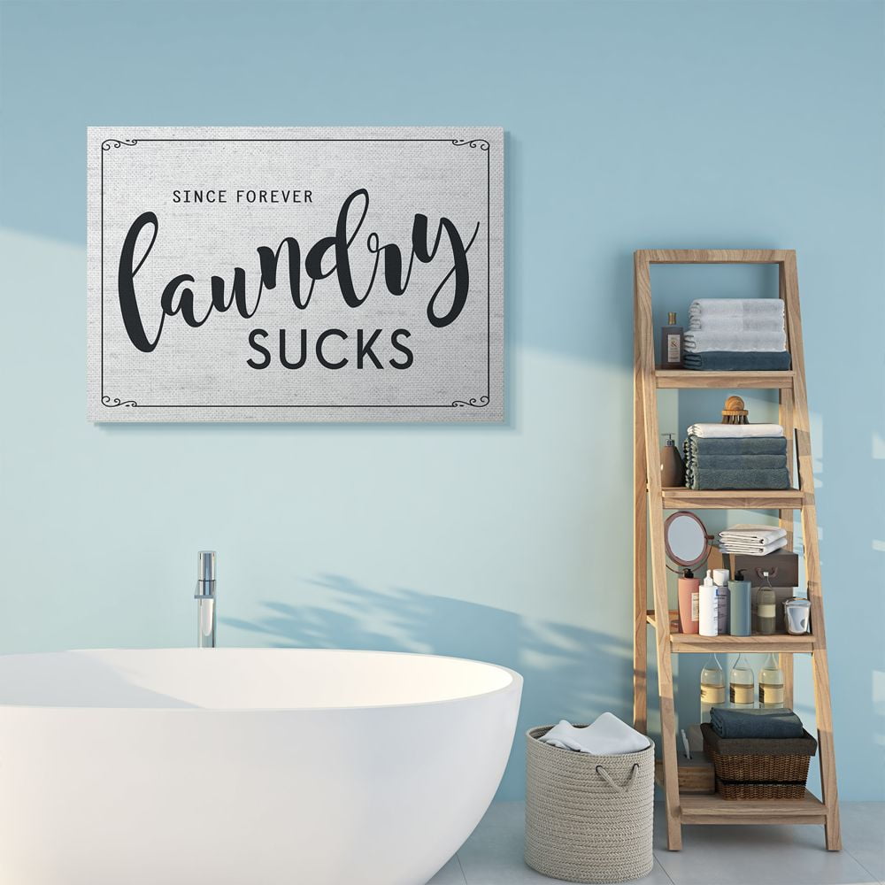 Stupell Industries Sassy Laundry Room Sign Funny Family Humor Canvas Wall Art Design by Lettered and Lined, 36" x 48"